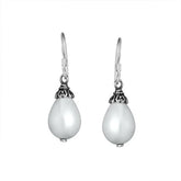 AE-7005-PE Sterling Silver Earring With Pearl Jewelry Bali Designs Inc